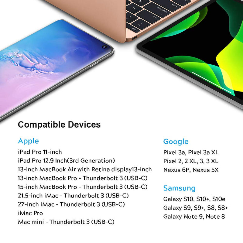 [Australia - AusPower] - COOYA USB C to USB C Cable Replacement for Pixel 3a Charging Cable, 6FT Type C to Type C Cable Fast Charging USB C to C Cable for Google Pixel 5 4a 3a XL 4 XL 3 2 XL, iPad Pro 11, Samsung Note 20 S20 