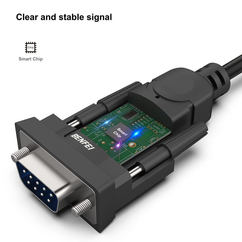 [Australia - AusPower] - USB to Serial Adapter, BENFEI USB to RS-232 Male (9-pin) DB9 Serial Cable, Prolific Chipset, Windows 10/8.1/8/7, Mac OS X 10.6 and Above, 1.8M 