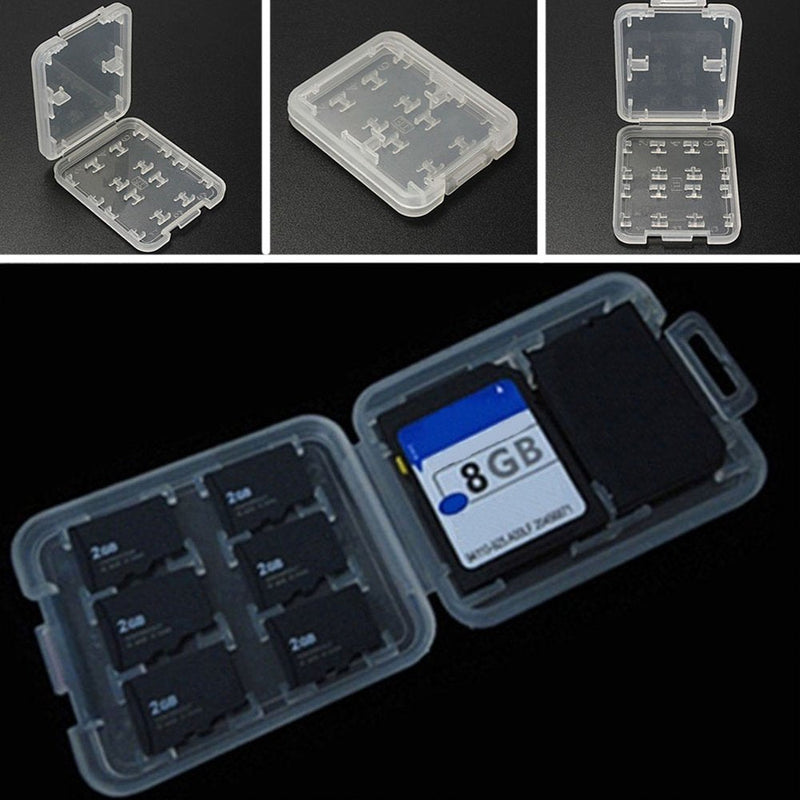 [Australia - AusPower] - S D/MSPD Memory Card Case Holder, Standard S D P lastic Storage Boxes, Clear Compact, Double-Layers Memory Card Case Holder Organizer Keeper White 