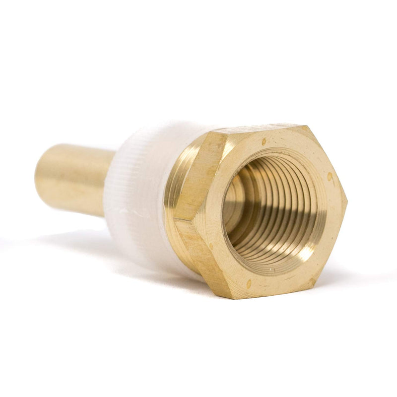 [Australia - AusPower] - PIC Gauge TW-BR02-23S2 2-1/2" Stem Length, 1/2" NPT x 3/4" NPT Connection Size, Stepped Style, 0.260" Bore Diameter, Brass Standard Thermowell for Industrial Bimetal Thermometers 