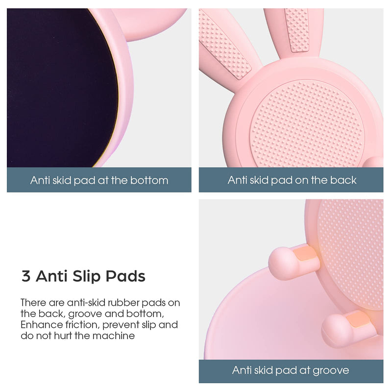 [Australia - AusPower] - Cell Phone Stand,Angle Height Adjustable Nediea Cell Phone Stand for Desk,Cute Rabbit Phone Holder Stand for Desk, Compatible with All Mobile Phones,iPhone,Samsung,Pixel,iPad,Tablet(4-10in) (Pink) Pink 