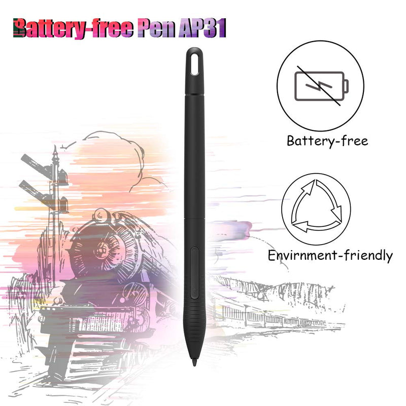 [Australia - AusPower] - GAOMON Battery-Free Pen AP31 with 8192 Levels Pressure Sensitivity for GAOMON M10K2018 Graphic Tablet Only 