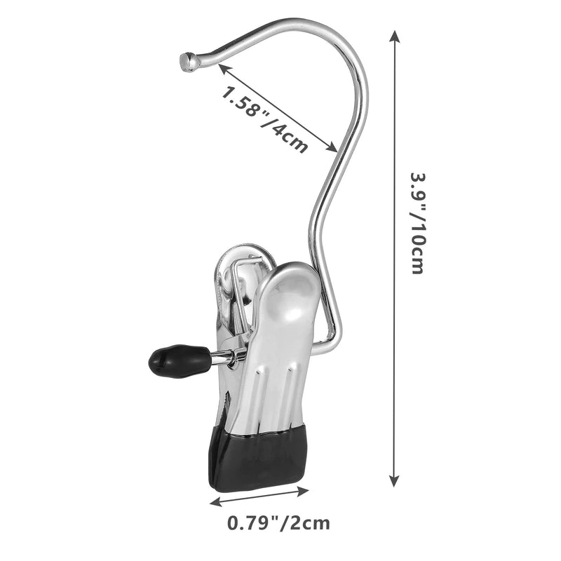 [Australia - AusPower] - Frezon 30 Pack Boot Hanger for Closet, Laundry Hooks with Clips, Boot Holder, Hanging Clips, Portable Multifunctional Hangers Single Clip Space Saving for Jeans, Hats, Tall Boots, Towels(Black) Black 