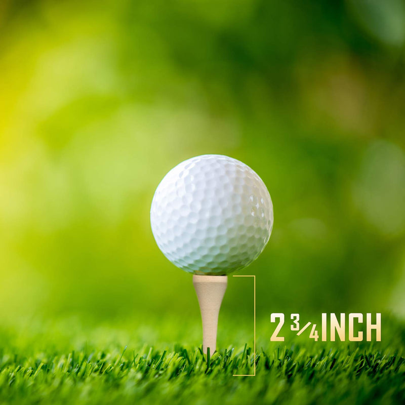 [Australia - AusPower] - Dsenfurn 250 Pack Professional Bamboo Golf Tees 2-3/4 Inch - Stronger Than Wooden Golf Tees Biodegradable & Less Friction 