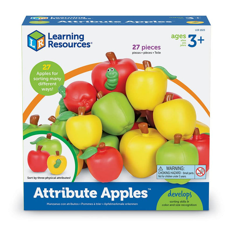 [Australia - AusPower] - Learning Resources Attribute Apples, Sorting and Matching, Set of 27 Pieces, Toddler Learning Toys, Ages 3+ 