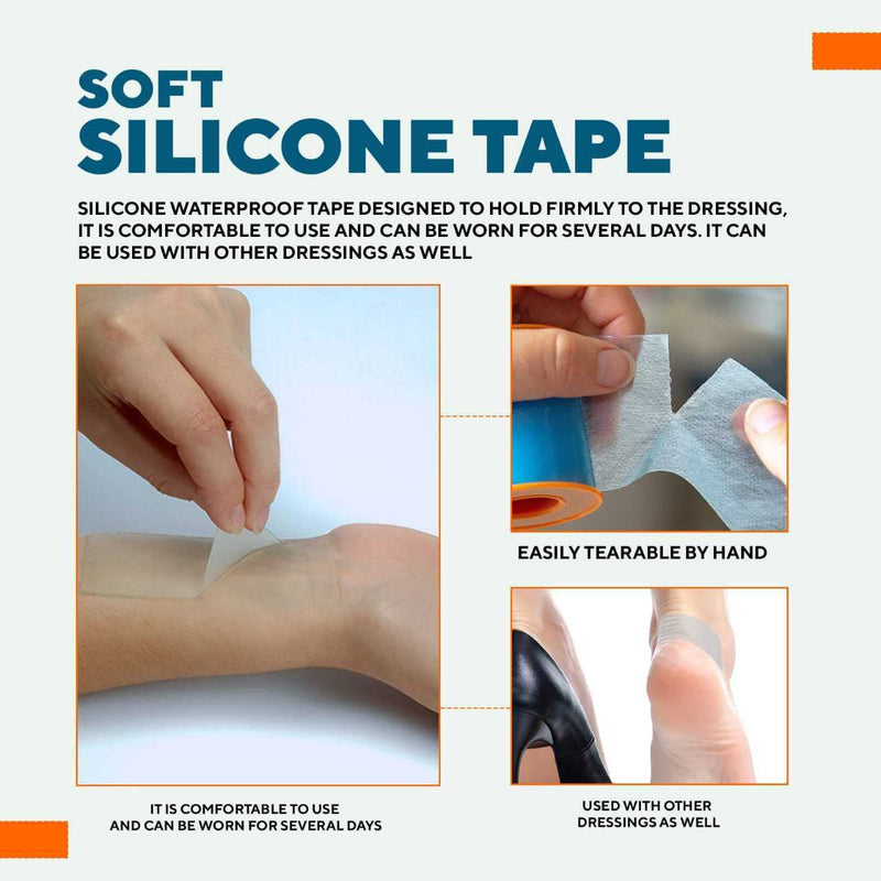 [Australia - AusPower] - Safe n' Simple Simpurity DermaPro Waterproof Silicone Tape for Securing Wound Dressing, Waterproof First Aid Tape, Soft & Comfortable, Easily Removable Tape, 2" x 15'', Box of 6, (SNS57232) 2" x 15'' 