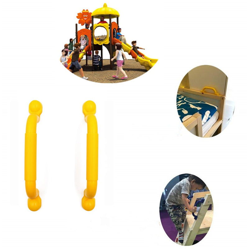 [Australia - AusPower] - Ymeibe Kids Playground Handles Outdoor Indoor Plastic Nonslip Safety Hand Grips for Playset Climbing Frame Tree Play House 10" (Yellow) Yellow 
