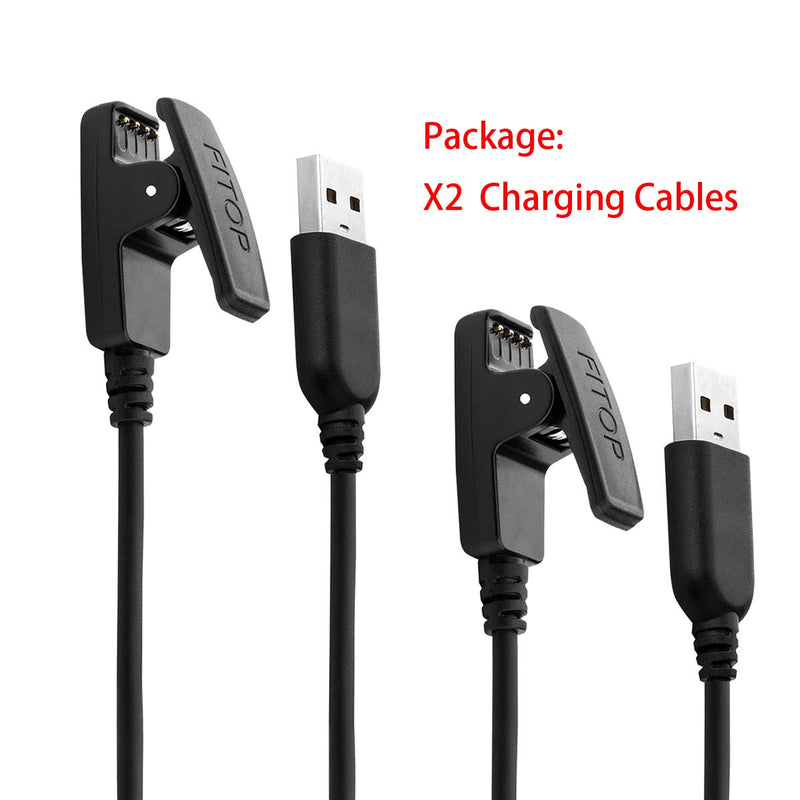 [Australia - AusPower] - JIUJOJA 2Pack for Garmin Approach S20/G10 Forerunner 235/35/64/230/630/645/645 Music/735XT/Vivomove HR/Lily Smart Watch Replacement Charger Charging Clip Sync Data Cable 