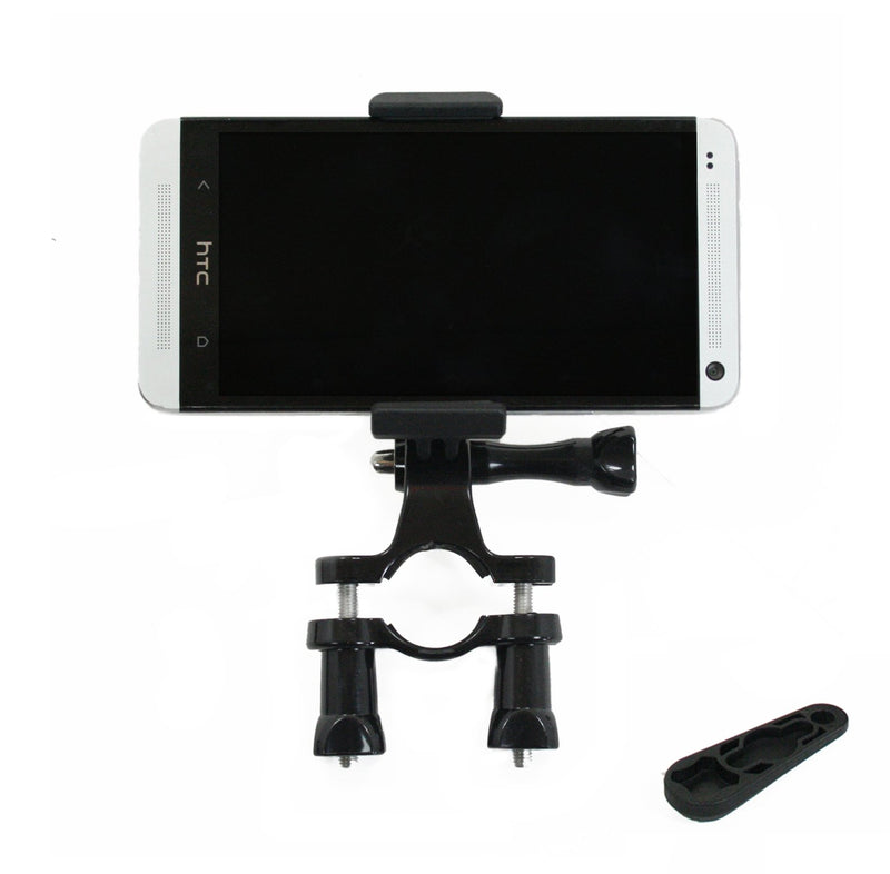 [Australia - AusPower] - Action Mount | Pole Mounting Bracket with Locking Phone Clamp. Attach Your Phone to Any Pole or Monopod for Use with Sport Camera. Operable with Phone or Sport Camara. (Tube Mount w/Phone Mount) Tube Mount w/Phone Mount 