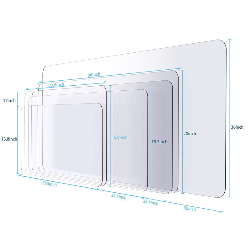 [Australia - AusPower] - Clear Writing Desk Pad, Heat Resistant Waterproof PVC Round Edge Durable Desk Protect Mat, Anti-Static Writing Mat-23.6’’x13.7” Table Protector 