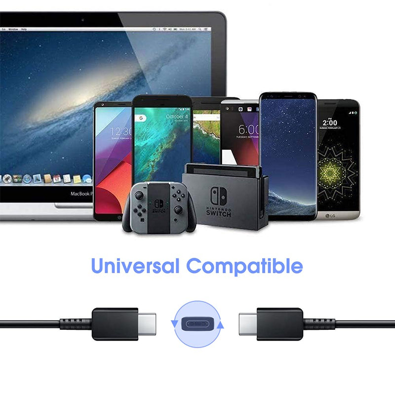 [Australia - AusPower] - USB C to C Charger Cable Compatible with Samsung Galaxy S21/S21+ Ultra 5G, S20/S20+ Ultra 5G, Note 20/20 Ultra Note 10 Plus S10 A71,Pixel 4 3A 3 XL 4A 5,60W Fast Charge Charging Cord (3-Pack,3.3FT) 