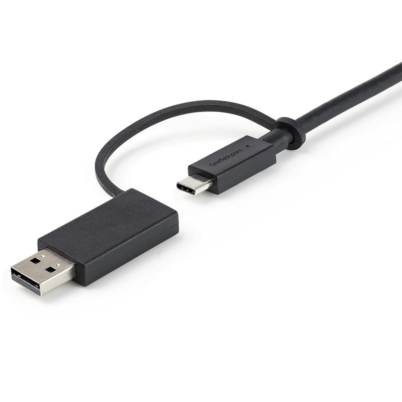 [Australia - AusPower] - StarTech.com 3ft (1m) USB-C Cable with USB-A Adapter Dongle - Hybrid 2-in-1 USB C Cable w/USB-A - USB-C to USB-C (10Gbps/100W PD), USB-A to USB-C (5Gbps) - Ideal for Hybrid Docking Station (USBCCADP) 