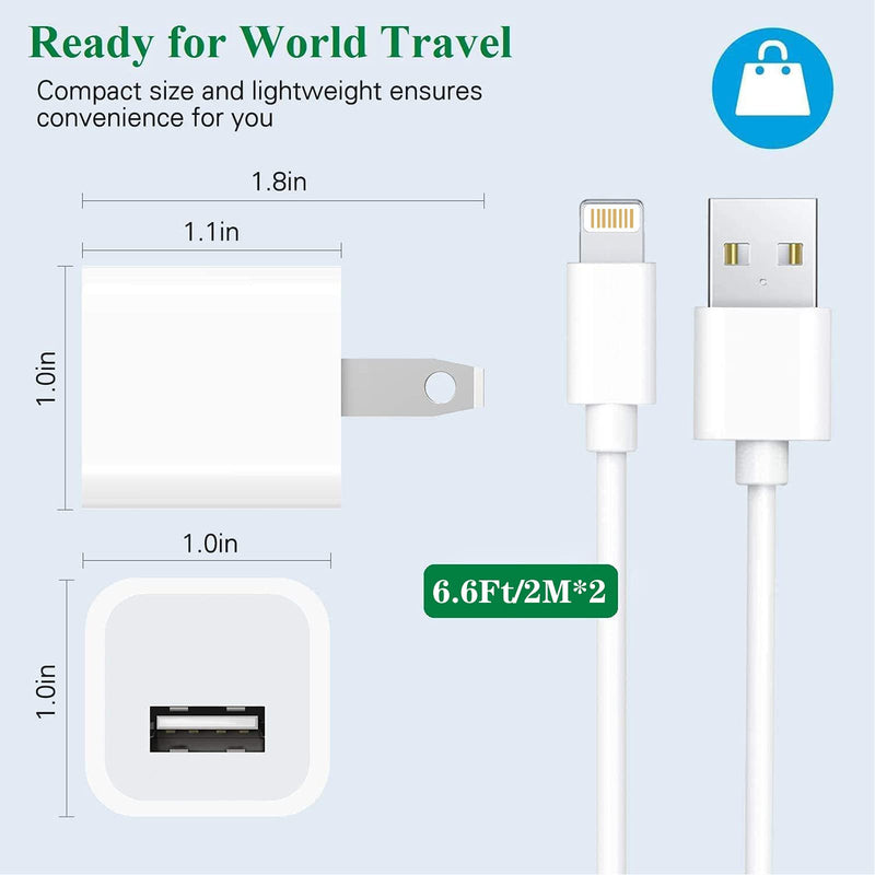 [Australia - AusPower] - [2Pack] Original iPhone Fast Charger,Apple MFi Certified Lightning to USB Cable 6.6Ft,esbeecables Rapid USB Wall Charger Travel Adapter Block,Compatible iPhone13 12/11 XS/XS Max/XR/X 8/7/6/6S Plus SE Grey 