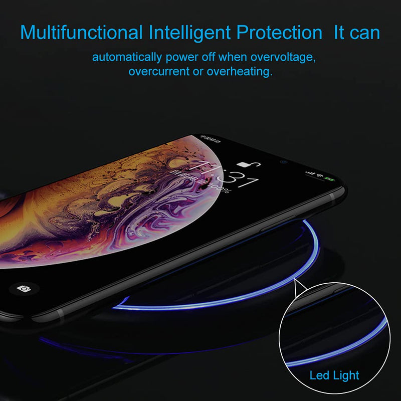 [Australia - AusPower] - Wireless Charger,Qi-Certified 15W Max Fast Wireless Charging Pad Compatible with iPhone 13 Mini/13/13 Pro Max/12/12 Mini/12 Pro Max/SE 2020/11Pro Max/9/8,Samsung Galaxy S21/S20/Note 10/S10,AirPods Pro 
