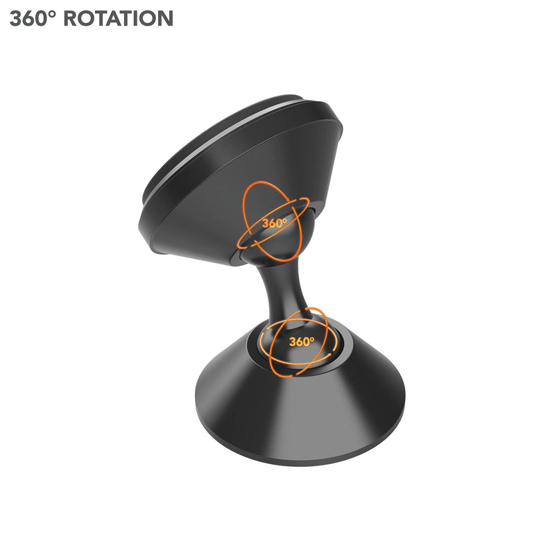 [Australia - AusPower] - Rokform - Adjustable Magnetic Car Mount, 360 Degree Swivel with 3M VHB Tape, Cell Phone Holder, Aluminum Dashboard Phone Mount Stand for Truck Car & Van (Black) Black One Size 