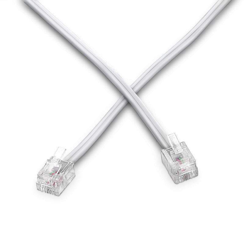 [Australia - AusPower] - Phone Line Cord 25 Feet - Modular Telephone Extension Cord 25 Feet - 2 Conductor (2 pin, 1 line) Cable - Works Great with FAX, AIO, and Other Machines - White 25 Feet Cord (7.5 Meter) 