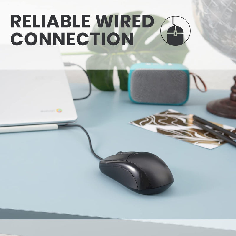 [Australia - AusPower] - Perixx PERIMICE-209C USB Type C Wired Optical Mouse - 5.9 Ft Cable - 1000 DPI - Black, (11994) 