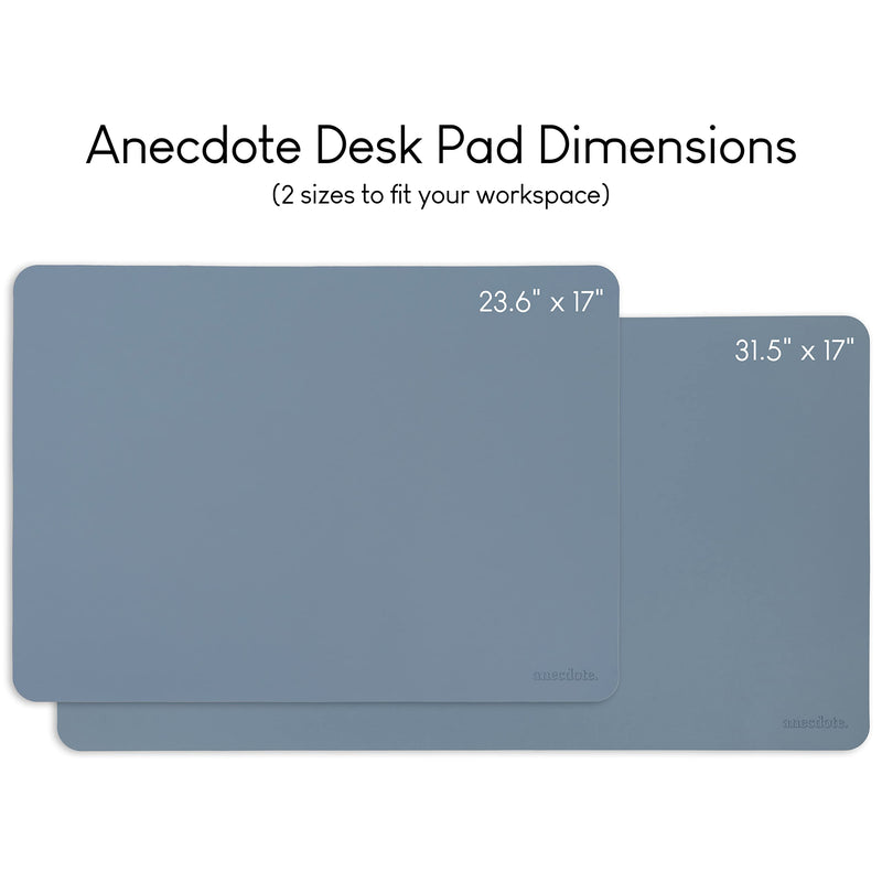 [Australia - AusPower] - Leather Desk Pad (Vegan), Mouse Pad, Desk Mat for Home Office, Desk Blotter, Large Mouse Pad & Laptop Desk Pad & Keyboard Pad for Your Office or Home. by Anecdote. (Stone Blue 31.5x17) Large (31.5x17) Stone Blue 