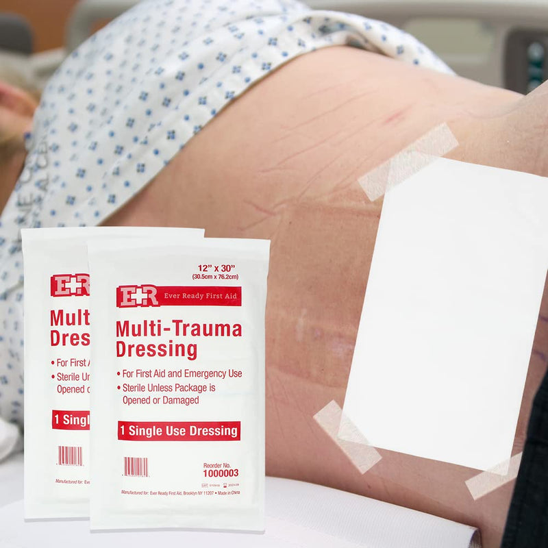 [Australia - AusPower] - Ever Ready First Aid Multi-Trauma Sterile Non-Woven Dressing 12” x 30” - 10 Count 