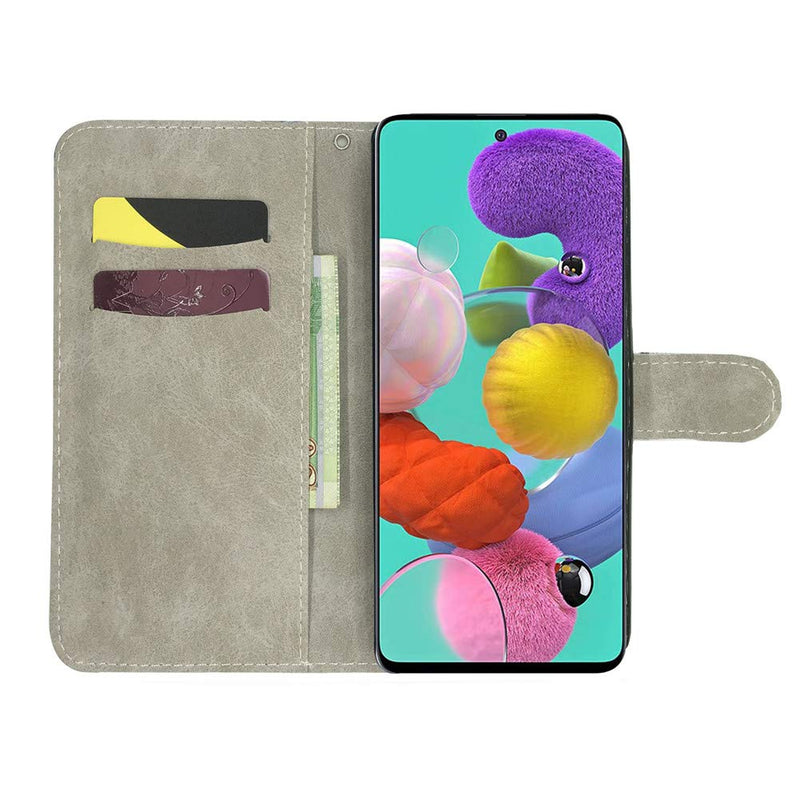 [Australia - AusPower] - QIVSTAR Case Compatible for Samsung Galaxy A51 4G 3D Design Soft PU Leather case Magnetic Wallet Full Body Protective Case with Stand Flip Folio Case for Samsung Galaxy A51 4G Flower Elephant CY2 CY2-1: Flower Elephant 