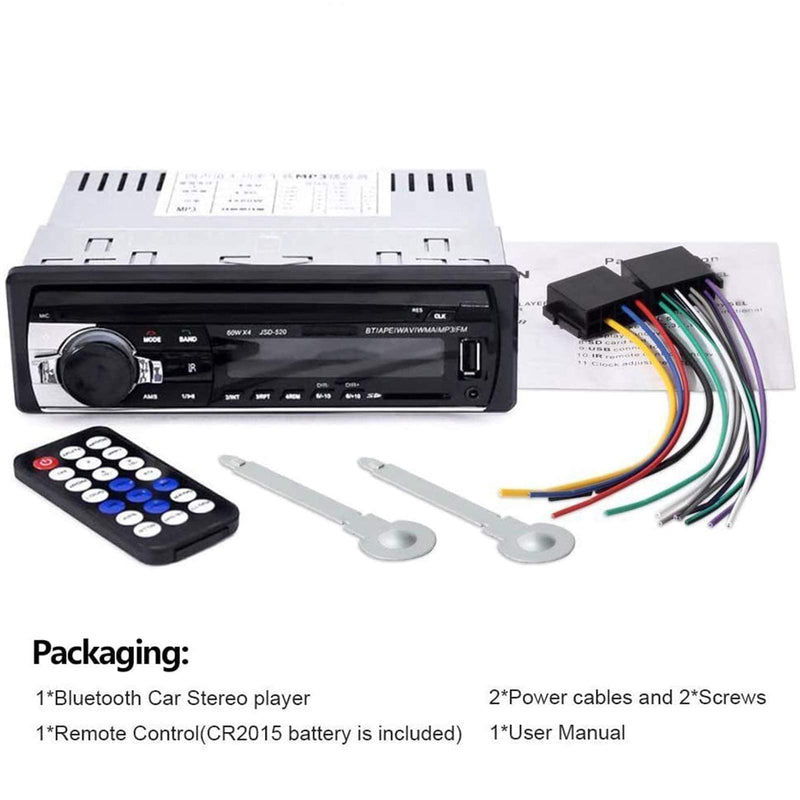 [Australia - AusPower] - Aigoss Bluetooth Car Stereo, 4x60W Car Audio FM Radio, MP3 Player USB/SD/AUX Hands Free Calling with Wireless Remote Control 