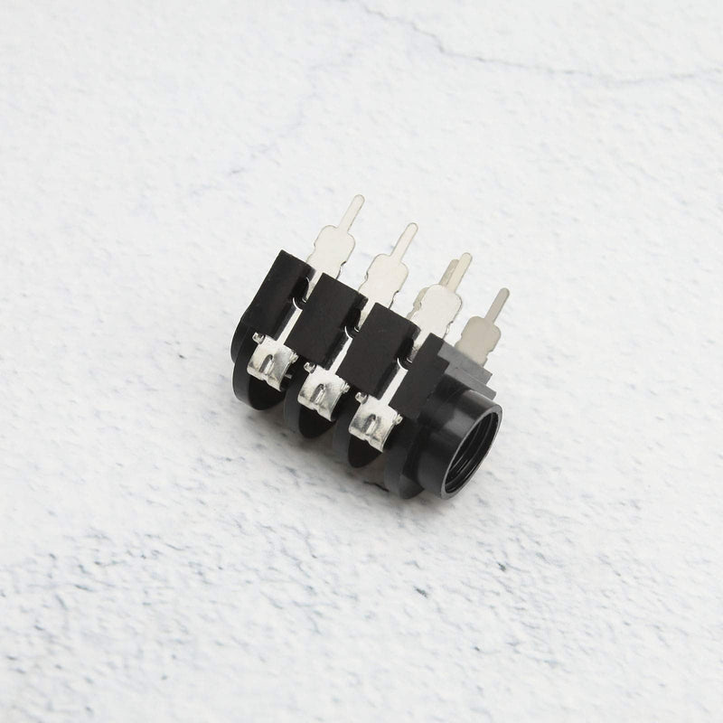 [Australia - AusPower] - 10Pcs 6.35mm 1/4Inch Female Mono Stereo Headphone Audio Jack Socket Panel Mount 6-Pin Connectors with Mounting Nuts Washers Black 