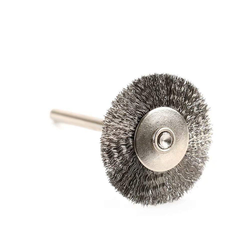 [Australia - AusPower] - JIUNENG 50Pcs 25mm Stainless Steel Wire Wheel Brush Sets T-Type with 1/8 Inch Shank Polishing Wheels Rotary Tool for Cleaning,Deburring and Surface-Finishing 50Pcs T-Type 