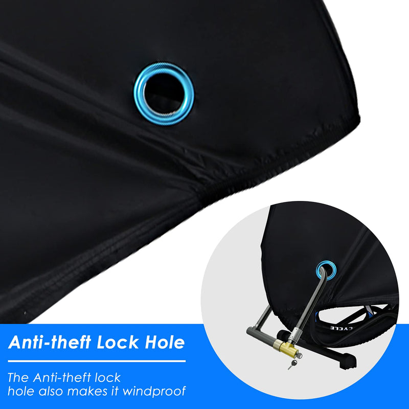 [Australia - AusPower] - Asika Bike Cover, Outdoor Waterproof Bicycle Cover with Lock Hole, Rain Sun UV Dust Wind Snow Proof Bike Storage for Mountain Bike 