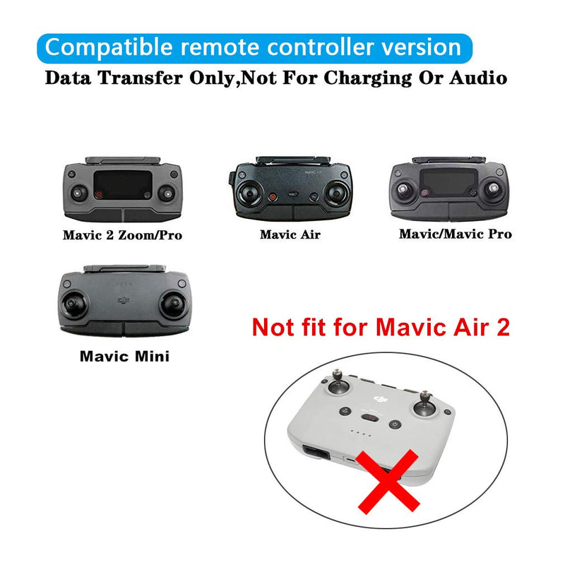 [Australia - AusPower] - Hanatora 3.66 Inch Micro AB to iOS Remote Controller Cable for DJI Mavic Mini,Mini SE,Mavic 2 Pro/Zoom,Mavic Air,Mavic Pro Platinum, Phone OTG Nylon Braided Data Cord Accessories(iOS Connector) 