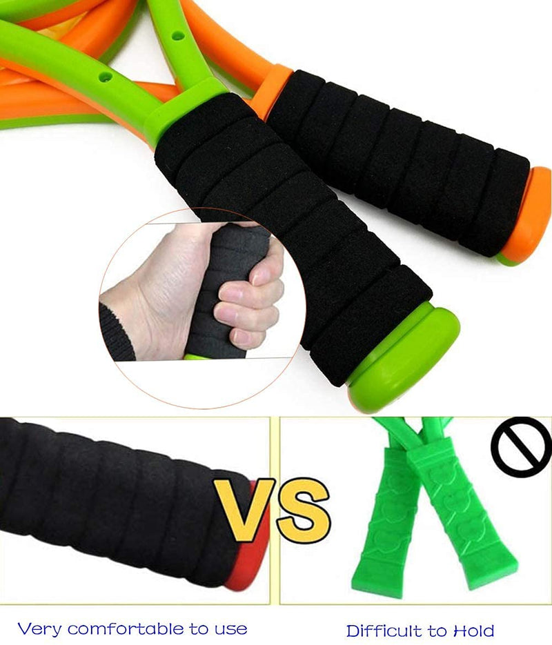 [Australia - AusPower] - Nileatry Kid Tennis Racket with Bag,Plastic Racquet Include 2 Foam Ball,2 Tennis Ball,4 Badminton for Children,Toddler Outdoor/Indoor Sport Play Orange&Green 