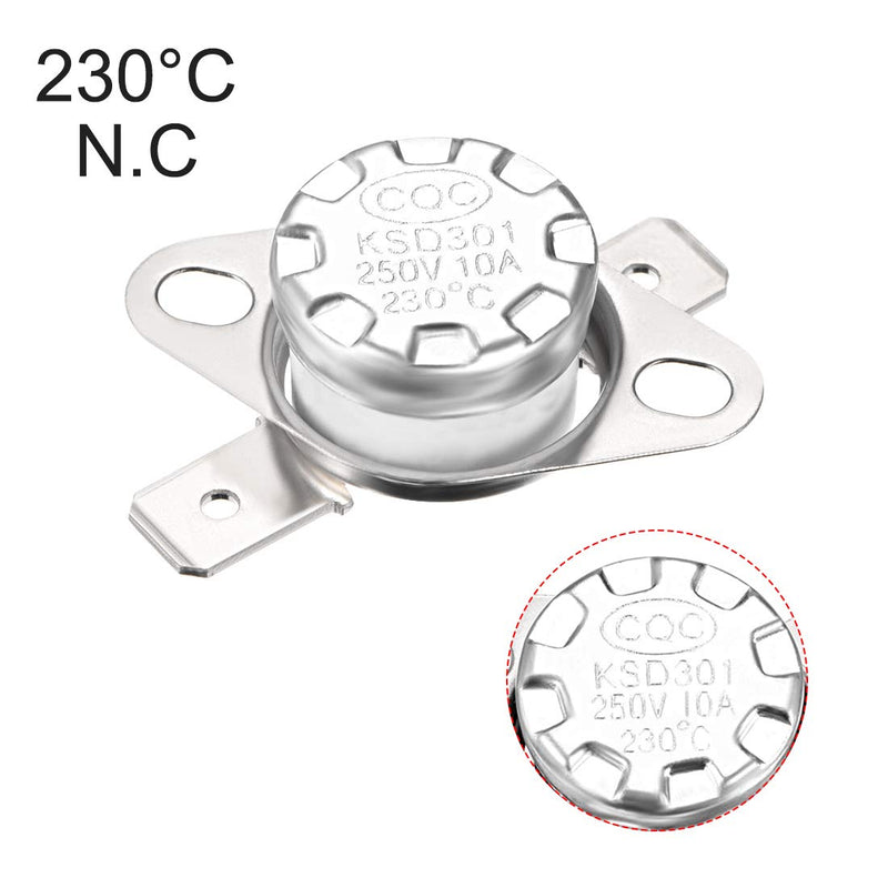 [Australia - AusPower] - uxcell KSD301 Thermostat 230°C/446°F 10A Normally Closed N.C Adjust Snap Disc Temperature Switch for Microwave,Oven,Coffee Maker 2pcs 