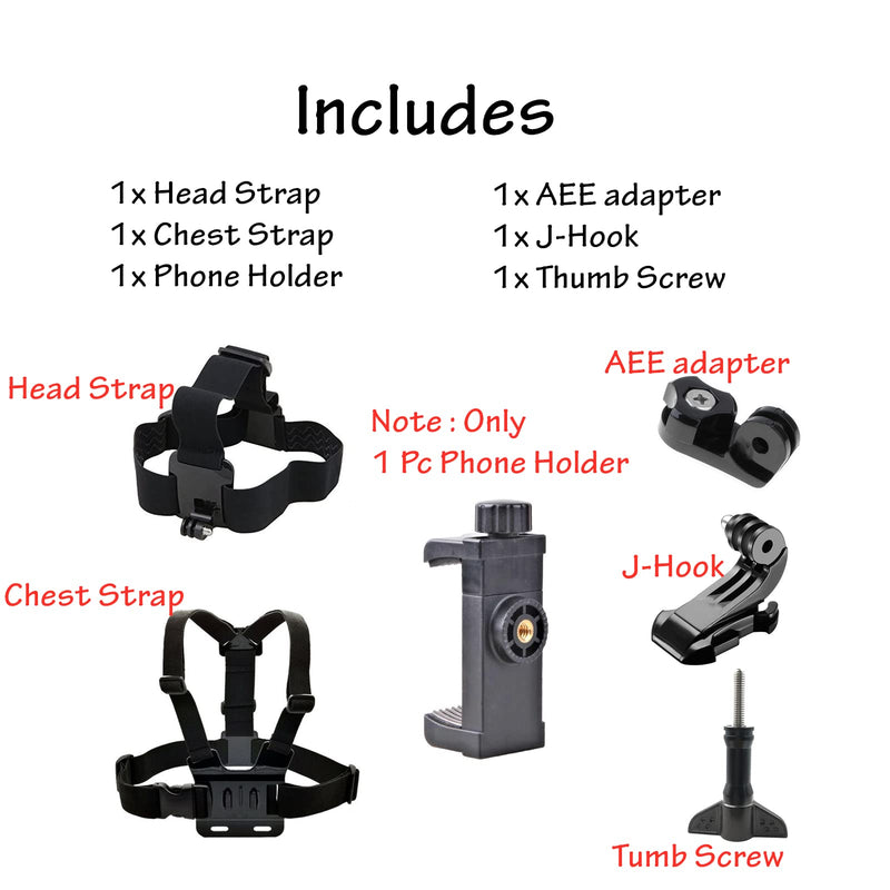 [Australia - AusPower] - Phone Chest Mount Harness Vest and Head Strap Clip Holder for POV/VLOG, Compatible with iPhone 13 12 11 Pro Max X Xs Xr 8 7 6 Plus,Samsung and 4 to 7 inch Phones 