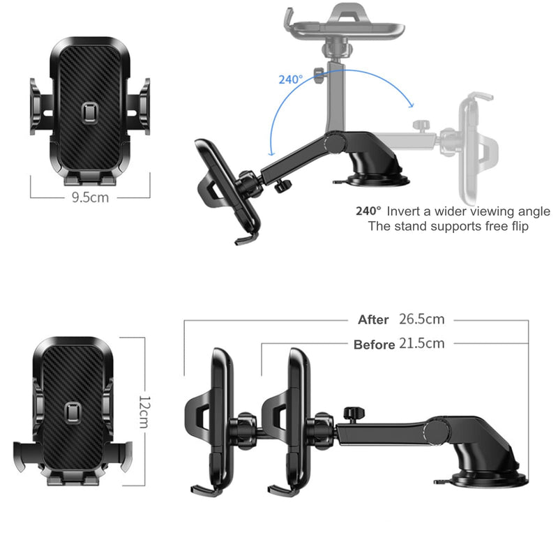 [Australia - AusPower] - 2 in 1 Phone Holder Mount Cradle for Car Dashboard/Windscreen/Air Vent, Super Stable Universal Phone Mount Cradle Suit for 4.7-7 inch Phone 