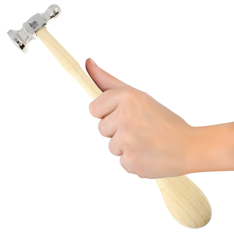 [Australia - AusPower] - The Beadsmith Two-Sided Chasing Hammer - 10.75 Inches Wooden Handle, 2.25 Steel Head with a 14mm Ball Pein & 28mm Domed Face - Tool Used to Add Texture and Dimension to Metalwork 1.26 x 3.03 x 11.9 cm 