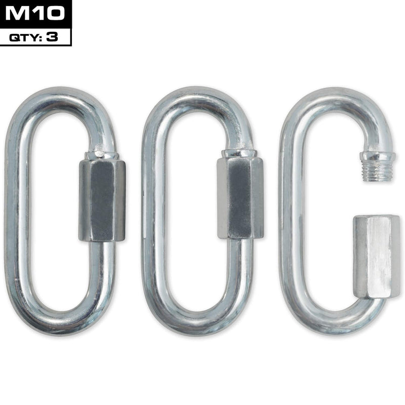 [Australia - AusPower] - Meister Quick Link Screwlock Carabiners - Galvanized Steel w/Threaded Hex Connector 