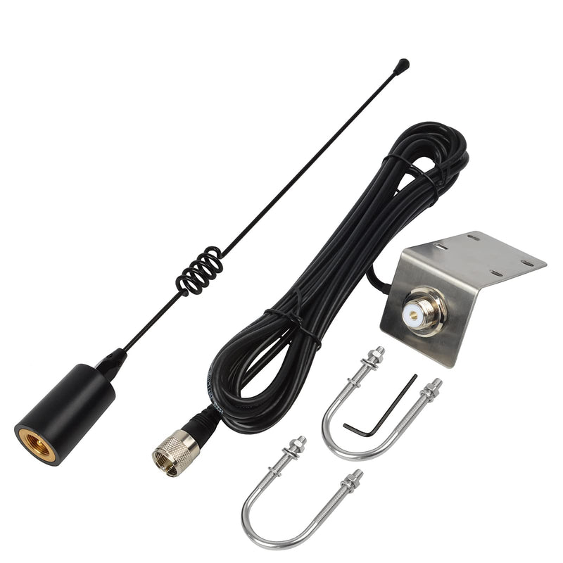 [Australia - AusPower] - HYS VHF Band Amateur 156-163Mhz Low-Profile Marine Antenna with Stainless Steel L-Bracket Hole & W/16.4ft(5m) RG-58 Coax Cable for Standard Horizon Icom Cobra Uniden VHF Marine Radios 