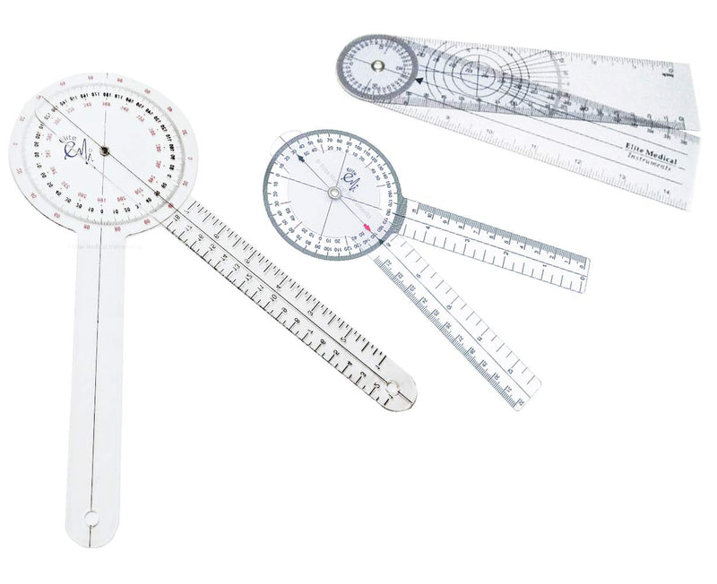 [Australia - AusPower] - Elite Medical Instruments USA The Original 6 Piece Quality Goniometer Set Plus Measuring Tape - 7 Pieces Total EGM-431 