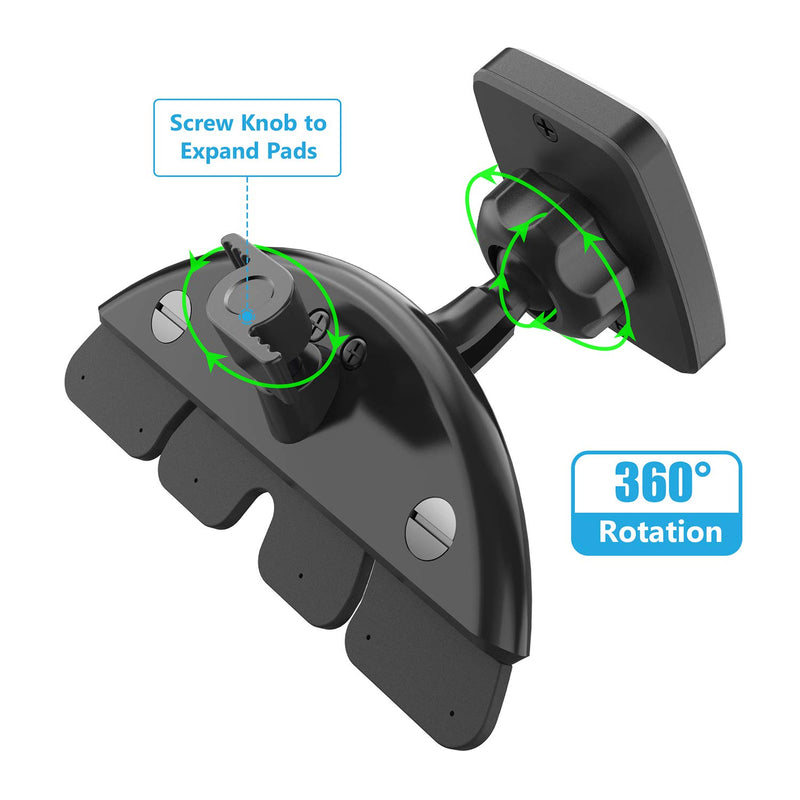 [Australia - AusPower] - WixGear Rectangular Head Universal CD Slot Magnetic Car Mount Holder, for Cell Phones and Mini Tablets with Fast Swift-Snap Technology 