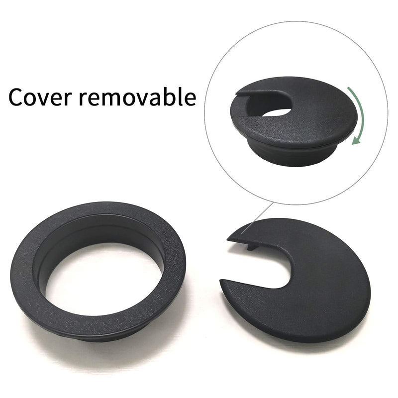 [Australia - AusPower] - JANEMO Continuous Grommets,Wire Hole Cover,1-3/8 Inch Mounting Hole Cover for Wires,Use for Organize The Wires from Computer Desks,PC Peripheral,Office Equipment,Black 