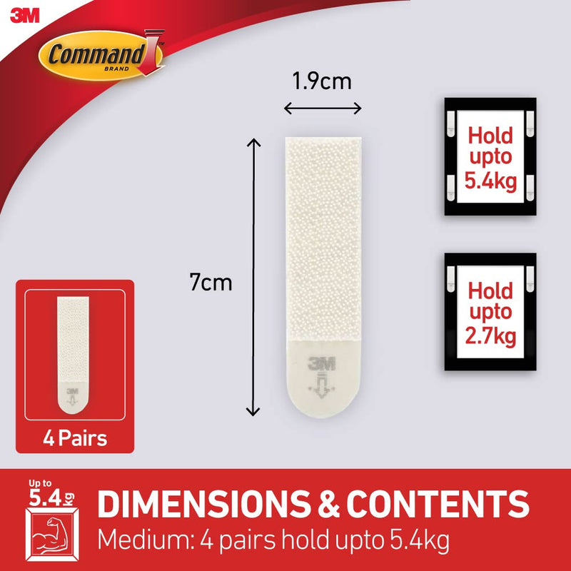 [Australia - AusPower] - Command White 12 lb Picture Hanging Strips, Decorate Damage-Free, Indoor Use (17201-4PK-ES) 