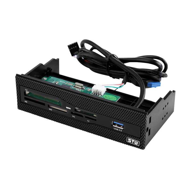 [Australia - AusPower] - PC Front Panel Internal Card Reader, Multi-Function USB 3.0 Hub All-in-one Card Reader Support M2 SD MS XD CF TF Card for Computer, High Speed Internal Card Reader Fit For Computer Case Front Bay 