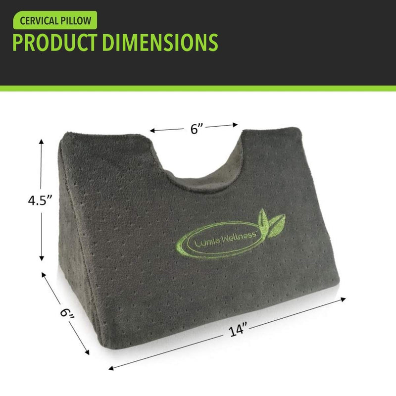 [Australia - AusPower] - Lumia Wellness Cervical Traction Wedge Pillow - Neck and Shoulder Relaxer, Cervical Spinal Correction, TMJ Pain Relief, Chiropractic Stretcher 
