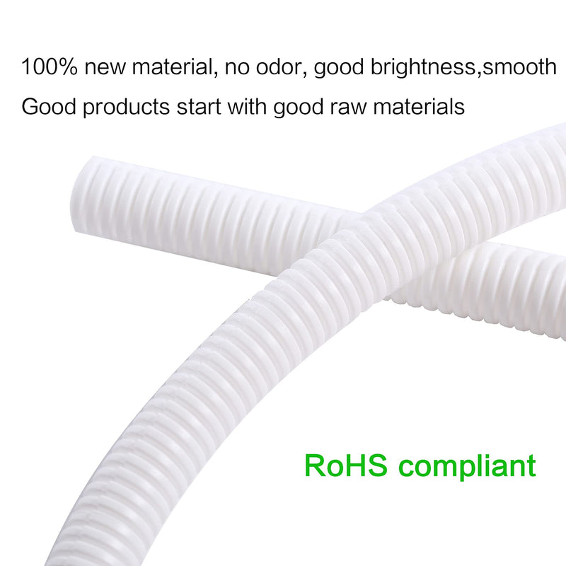 [Australia - AusPower] - Alex Tech 10ft â€“ 1/2 inch Split Wire Loom Tubing Wire Conduit â€“ White 1/2"-10ft 