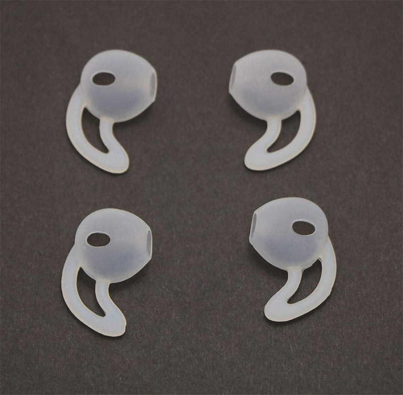 [Australia - AusPower] - Replacement Earmold Earbud for Two Way Radio Acoustic Coil Tube Earpiece, Silicone Fin EarMold Anti-Slip Replacement Earbud Tips for Surveillance Earpiece with Coil Tubes (White, 2 Pair 28mm) 