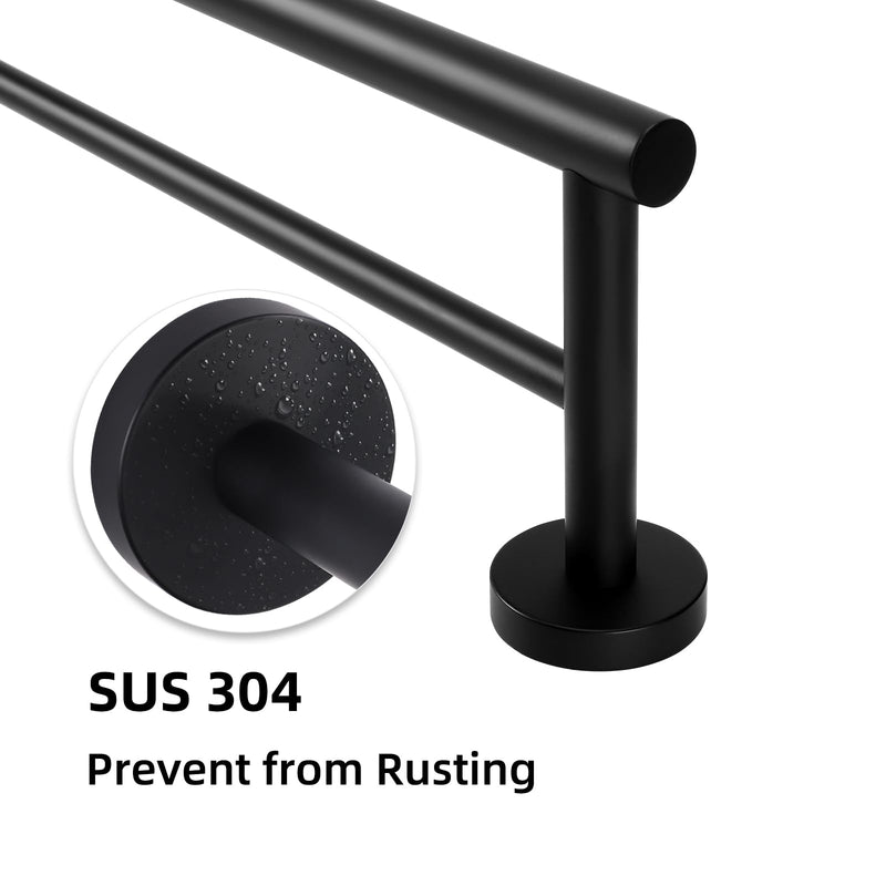 [Australia - AusPower] - loyalKBS Towel Bar for Bathroom Brushed Towel Racks 24 Inch 304 Stainless Steel Double Bars Towel Holder Wall Mounted 