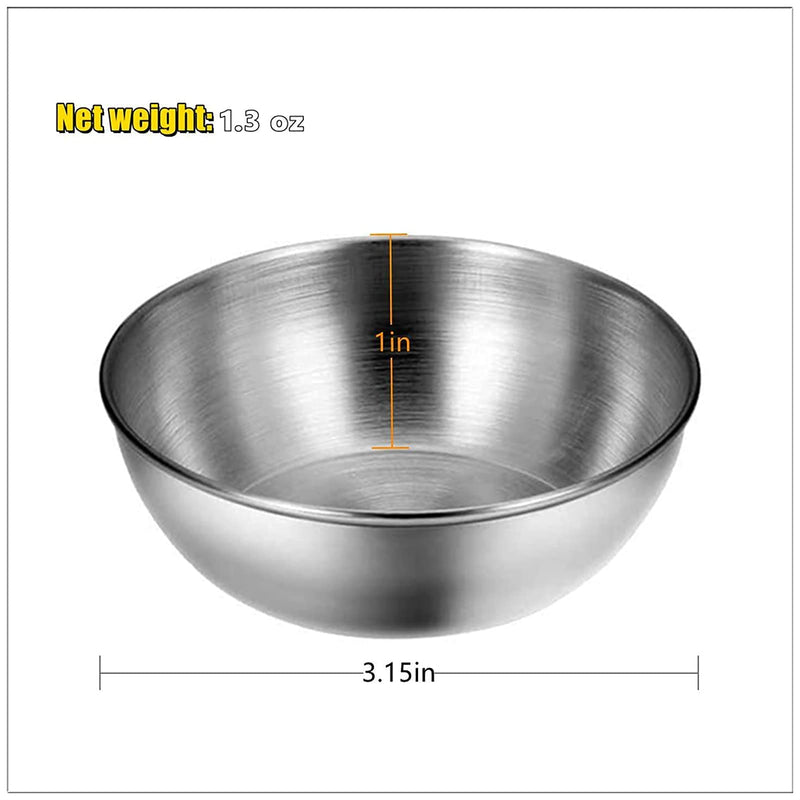 [Australia - AusPower] - Lomoker 3.15 inches Stainless Steel Mini Serving Bowls Sauce Dishes Round Sushi Dipping Bowl Seasoning Dish Appetizer Plates Metal Ramekins, Oven & Dishwasher Safe, Set of 6, Silver 