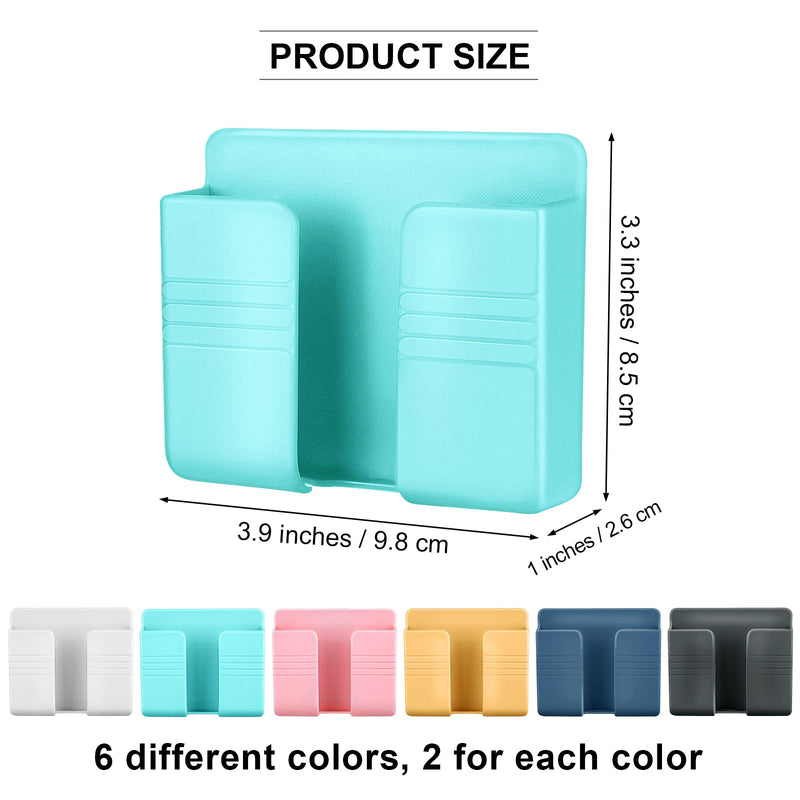 [Australia - AusPower] - Aodaer 12 Pieces Wall Mount Phone Holder Assorted Color Wall Mount Charging Phone Stand Holder ABS Wall Mount Phone Holder with Adhesive Cell Phone Holder for Bedroom Bathroom 