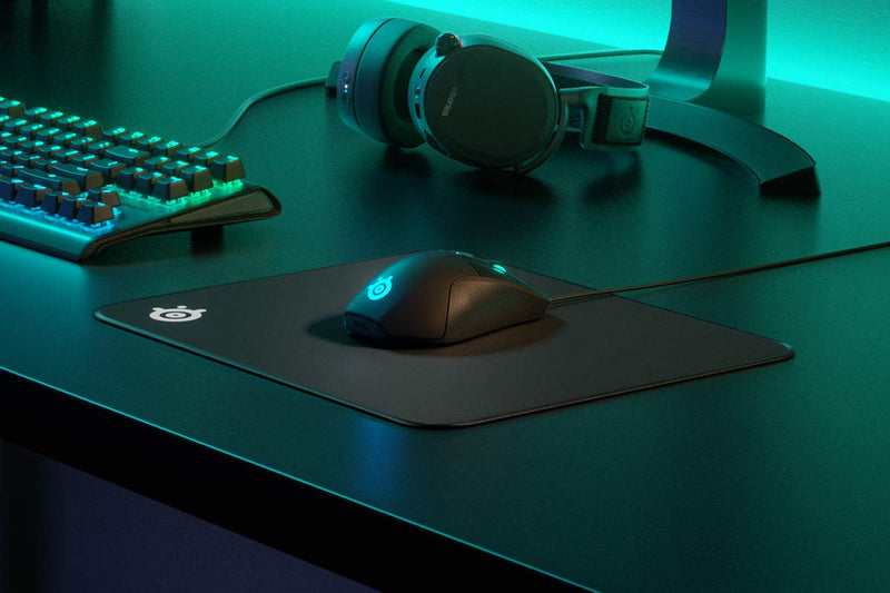 [Australia - AusPower] - SteelSeries QcK Gaming Surface - Large Stitched Edge Cloth - Extra Durable - Optimized For Gaming Sensors - Black Classic Black 