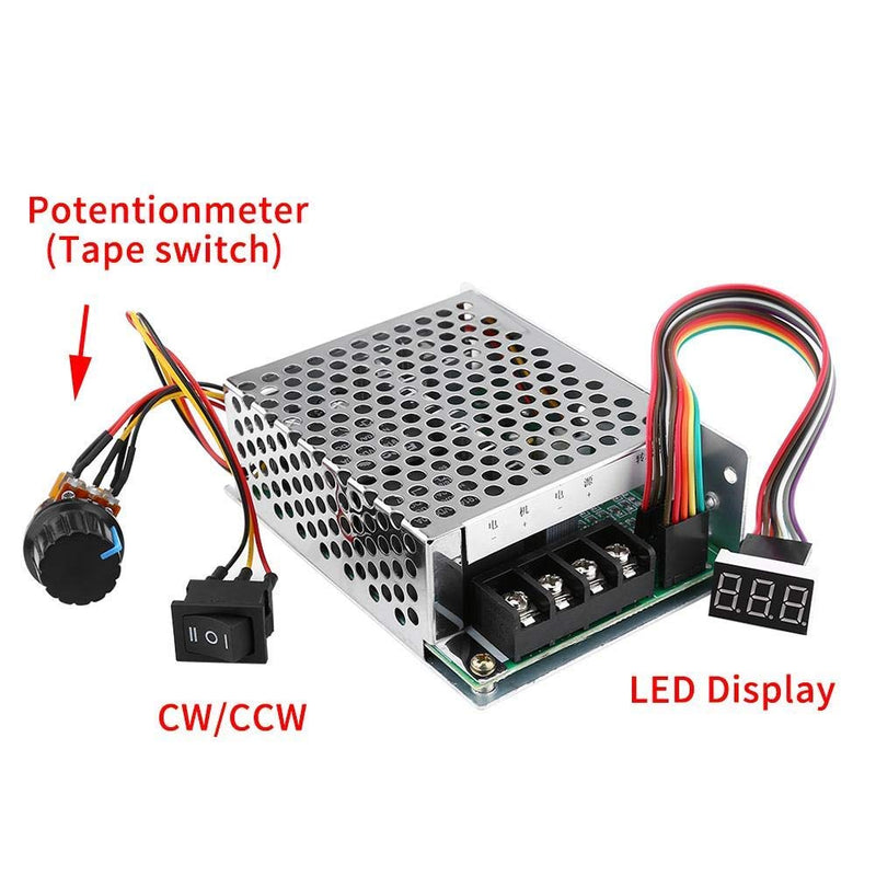 [Australia - AusPower] - DC Motor Speed Controller 10V-55V PWM Controller CW CCW Forward and Reverse Switch with LED Display for Brushed DC Motor 