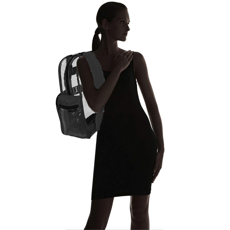 [Australia - AusPower] - DALIX Small Clear Backpack Bag in Black 